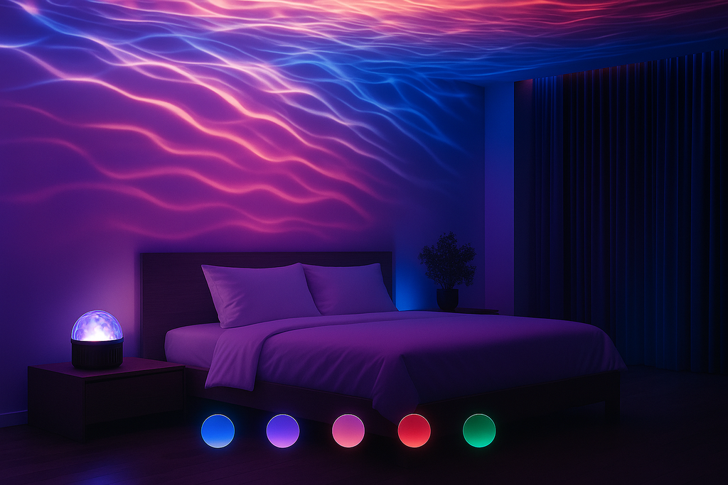 AuraBeam™ – Lampe de Projection 4D Rotative Water Ripple