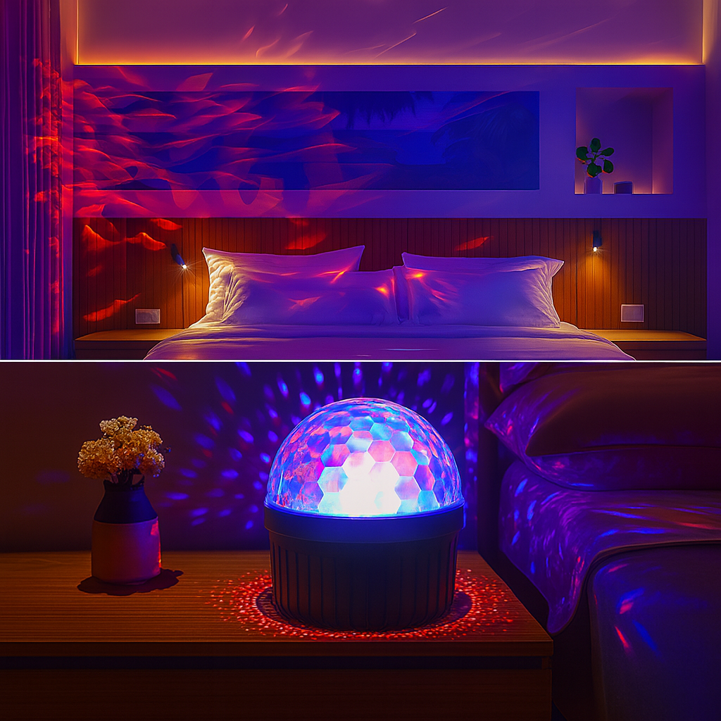 AuraBeam™ – Lampe de Projection 4D Rotative Water Ripple