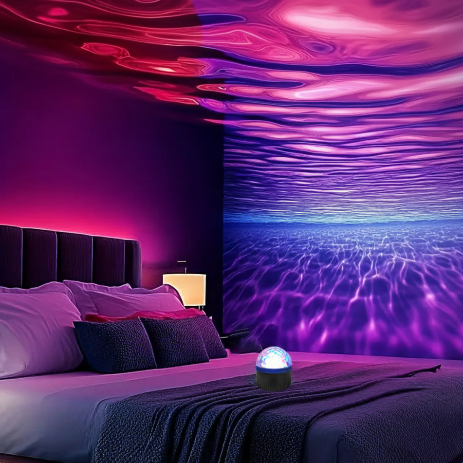 AuraBeam™ – Lampe de Projection 4D Rotative Water Ripple