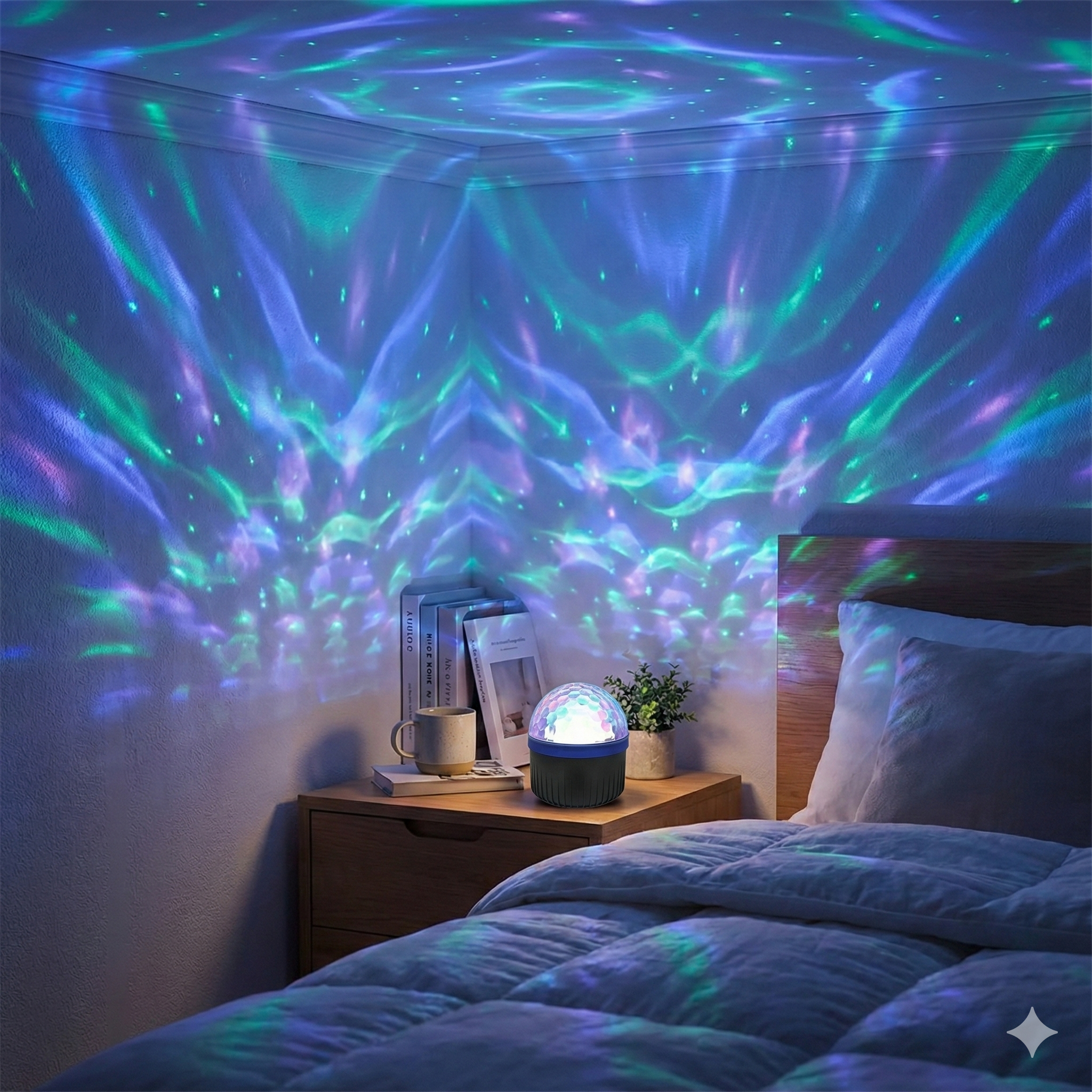 AuraBeam™ – Lampe de Projection 4D Rotative Water Ripple